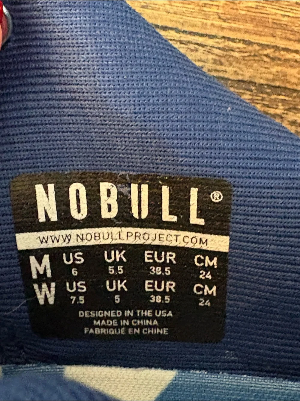 NOBULL Flag Trainer Women 7.5 Blue White Star Patriotic Athletic Shoe